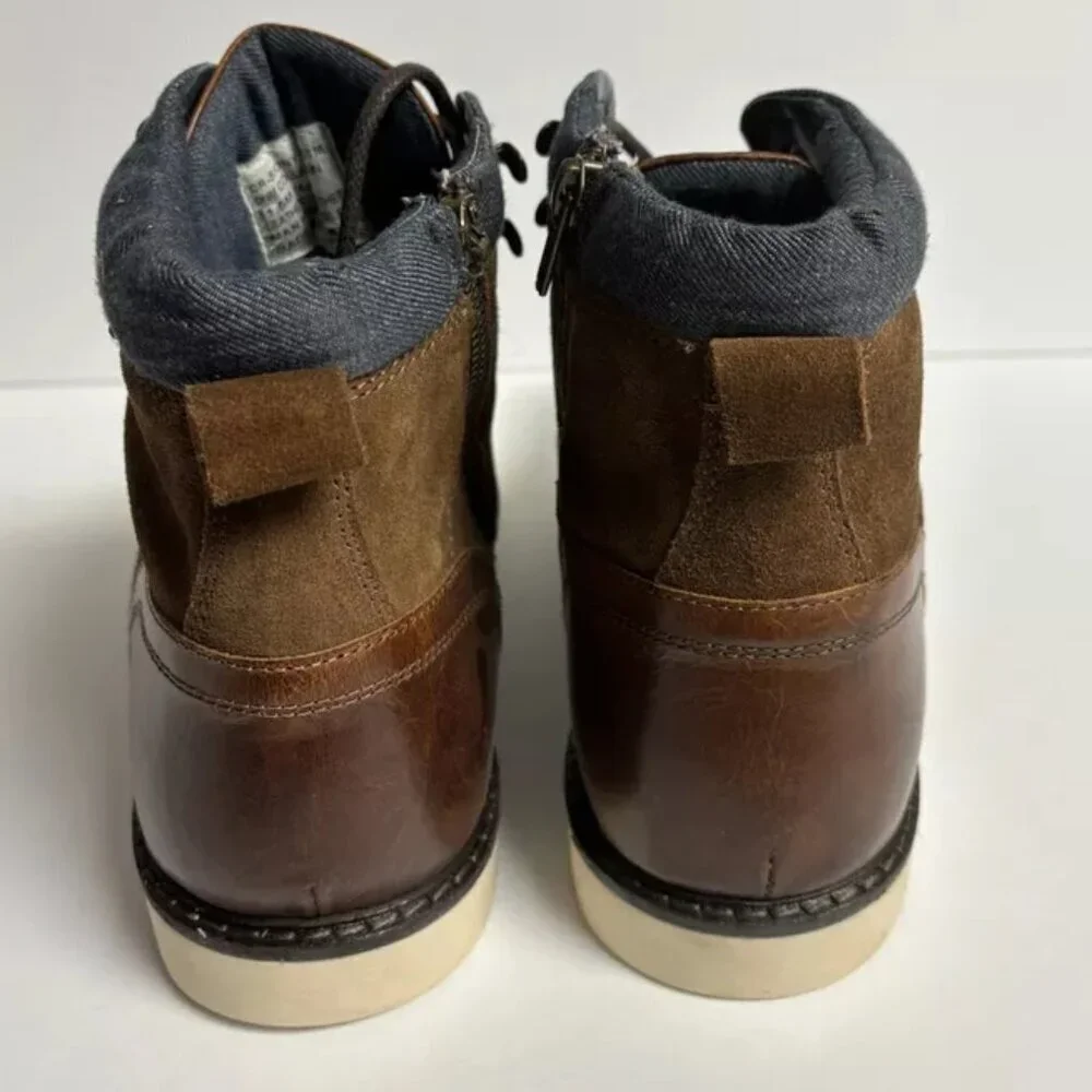 Crown Vintage Men’s Signy Cognac Brown Lace-Up Boots, Size 11.5 M